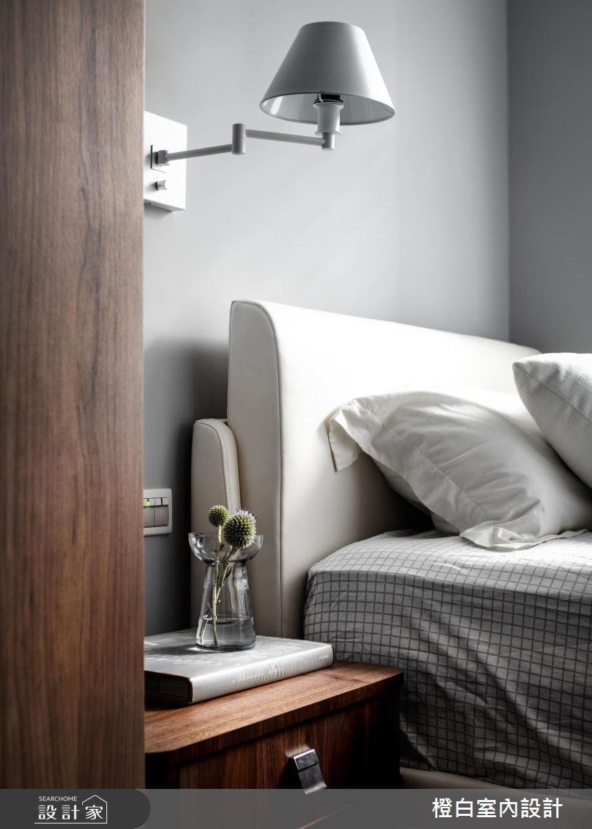 17坪新成屋(5年以下)＿現代風臥室案例圖片＿橙白室內裝修設計工程有限公司＿橙白_66墨花香之21
