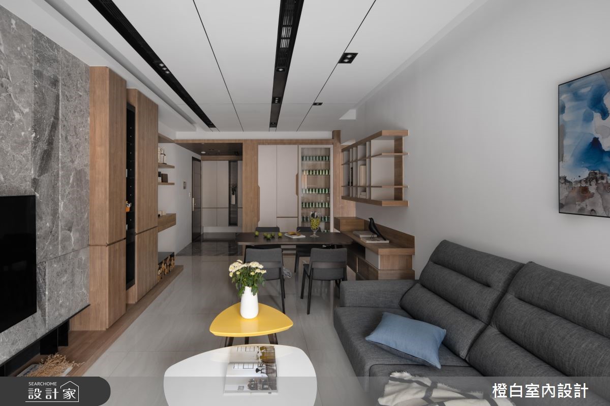 33坪新成屋(5年以下)＿現代風客廳案例圖片＿橙白室內裝修設計工程有限公司＿橙白_68百城歡璽之13