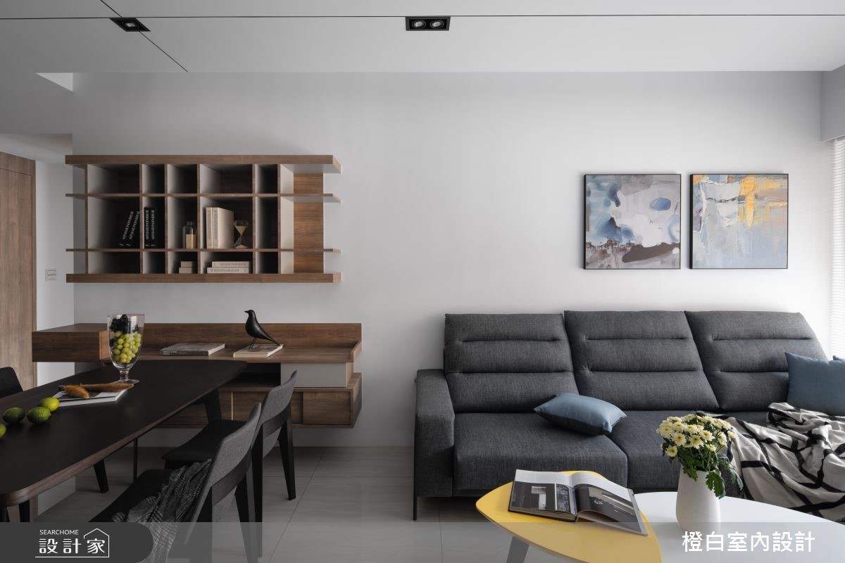 33坪新成屋(5年以下)＿現代風客廳案例圖片＿橙白室內裝修設計工程有限公司＿橙白_68百城歡璽之7