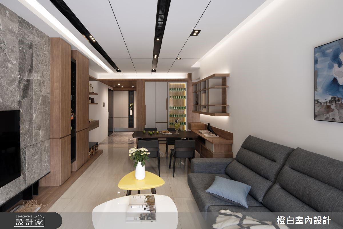 33坪新成屋(5年以下)＿現代風客廳案例圖片＿橙白室內裝修設計工程有限公司＿橙白_68百城歡璽之14