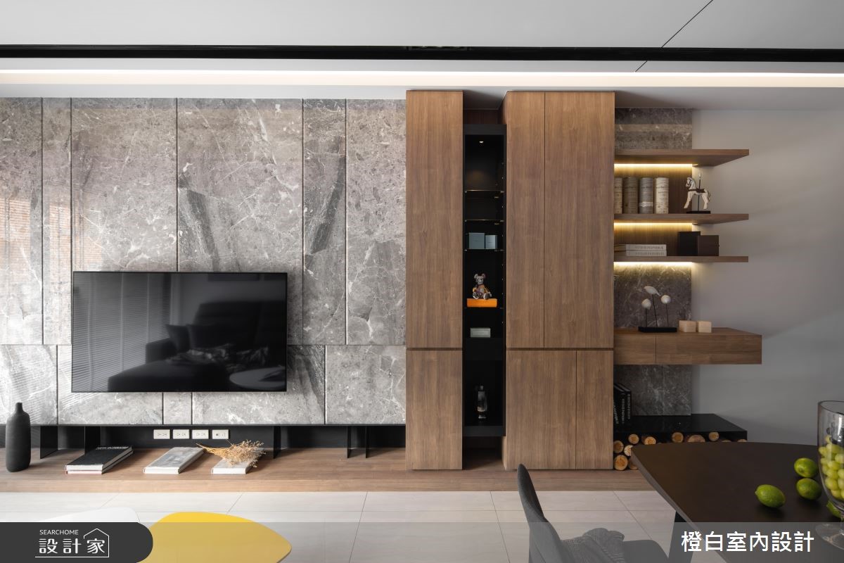 33坪新成屋(5年以下)＿現代風客廳案例圖片＿橙白室內裝修設計工程有限公司＿橙白_68百城歡璽之10