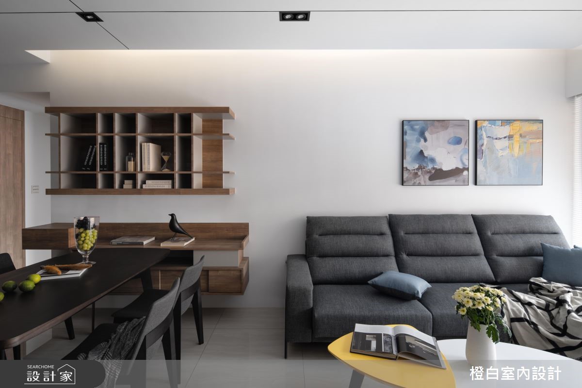 33坪新成屋(5年以下)＿現代風客廳案例圖片＿橙白室內裝修設計工程有限公司＿橙白_68百城歡璽之8