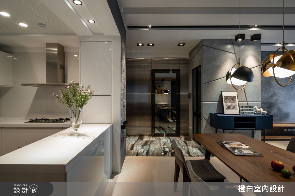 45坪新成屋(5年以下)＿混搭風玄關餐廳廚房案例圖片＿橙白室內裝修設計工程有限公司＿橙白_70遠雄牡丹園之3