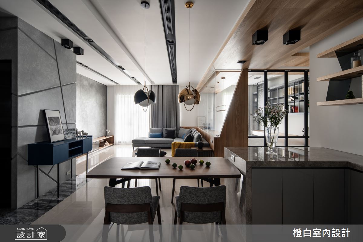 45坪新成屋(5年以下)＿混搭風餐廳案例圖片＿橙白室內裝修設計工程有限公司＿橙白_70遠雄牡丹園之6