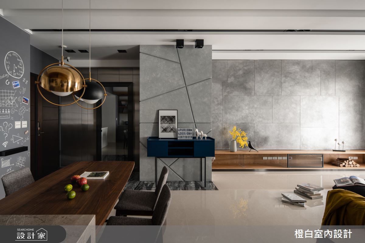 45坪新成屋(5年以下)＿混搭風客廳案例圖片＿橙白室內裝修設計工程有限公司＿橙白_70遠雄牡丹園之12