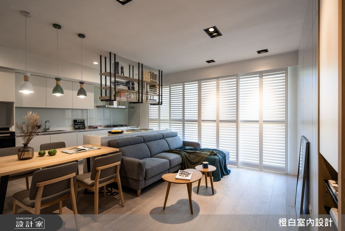 20坪新成屋(5年以下)＿混搭風客廳餐廳廚房吧檯案例圖片＿橙白室內裝修設計工程有限公司＿橙白_73小宅革命之6