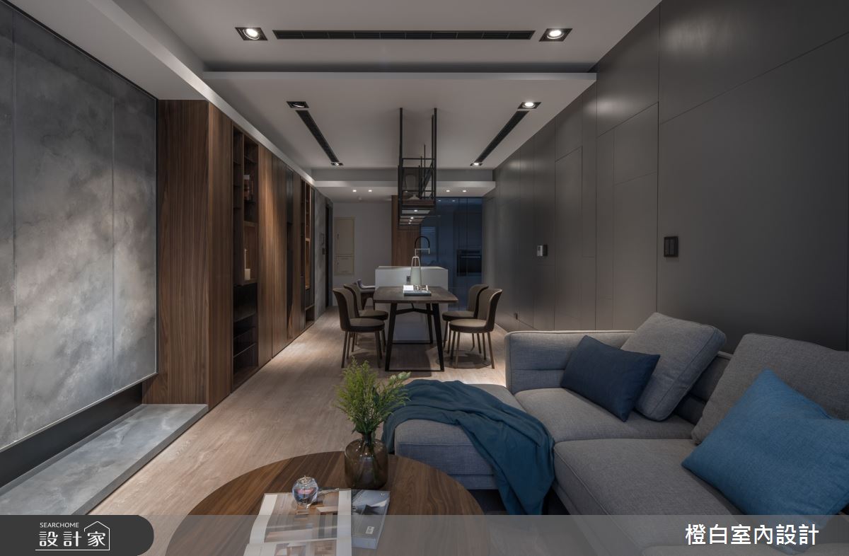 32坪新成屋(5年以下)＿混搭風客廳案例圖片＿橙白室內裝修設計工程有限公司＿橙白_75京懋朗廷會之11