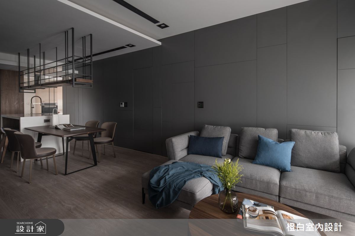 32坪新成屋(5年以下)＿混搭風客廳案例圖片＿橙白室內裝修設計工程有限公司＿橙白_75京懋朗廷會之10