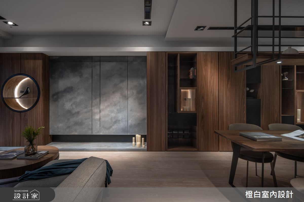 32坪新成屋(5年以下)＿混搭風客廳案例圖片＿橙白室內裝修設計工程有限公司＿橙白_75京懋朗廷會之14