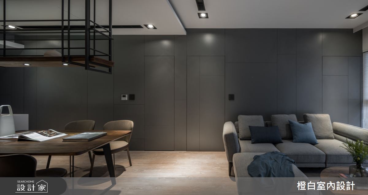 32坪新成屋(5年以下)＿混搭風客廳案例圖片＿橙白室內裝修設計工程有限公司＿橙白_75京懋朗廷會之12