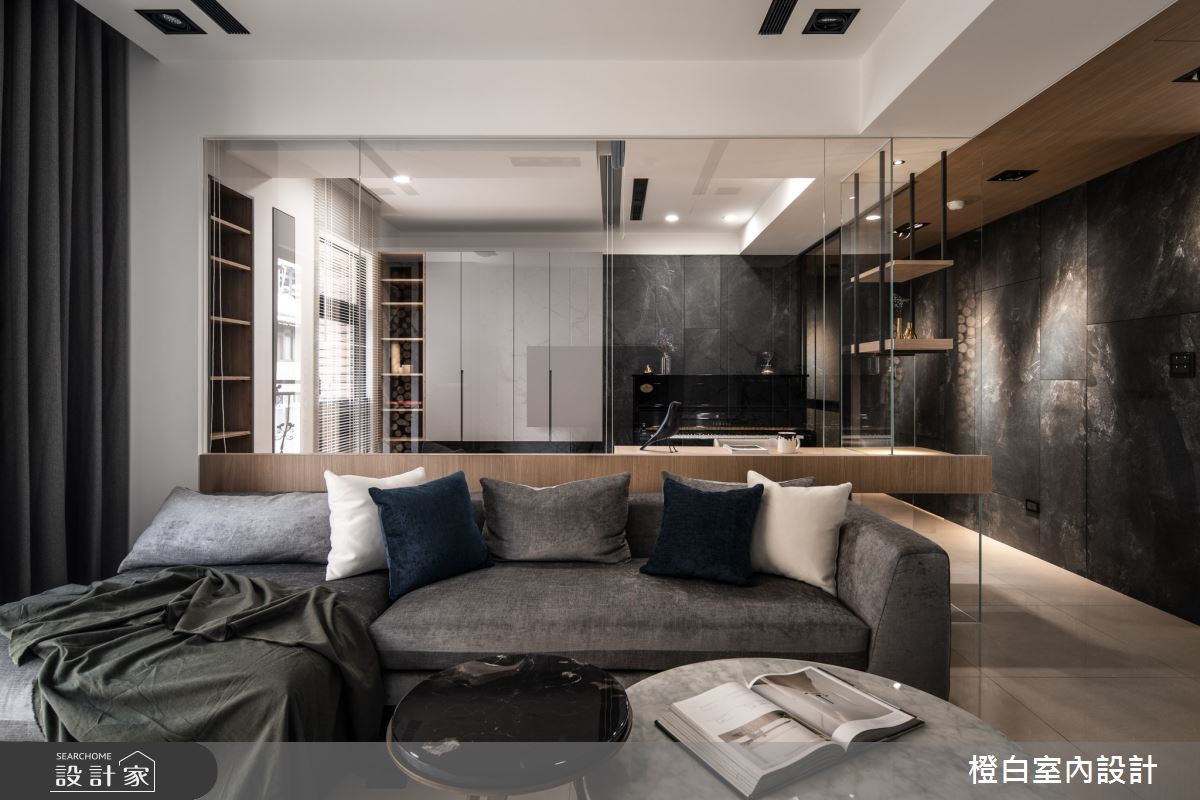 38坪新成屋(5年以下)＿現代風客廳案例圖片＿橙白室內裝修設計工程有限公司＿橙白_80天璽之4