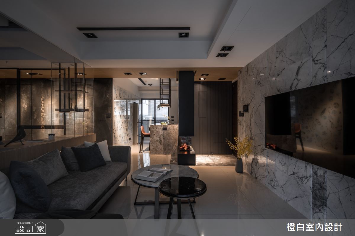 38坪新成屋(5年以下)＿現代風客廳案例圖片＿橙白室內裝修設計工程有限公司＿橙白_80天璽之7