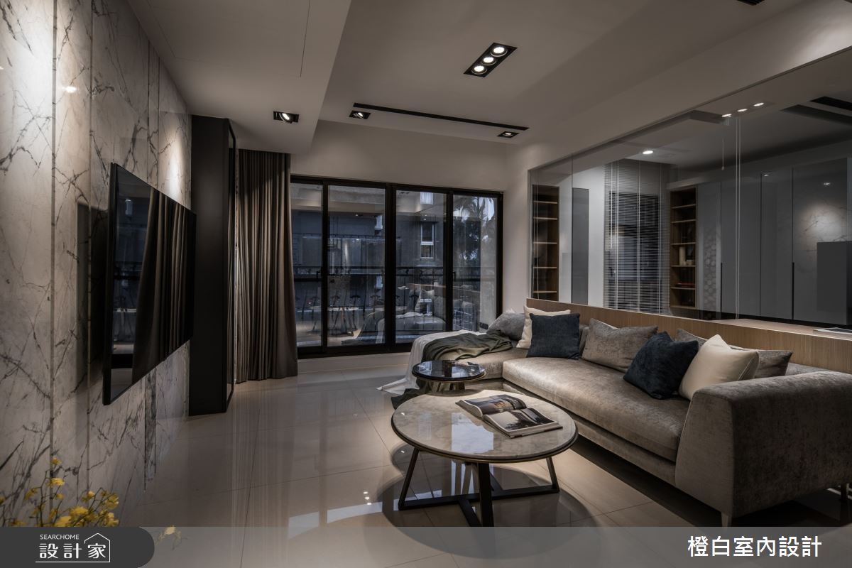 38坪新成屋(5年以下)＿現代風客廳案例圖片＿橙白室內裝修設計工程有限公司＿橙白_80天璽之15