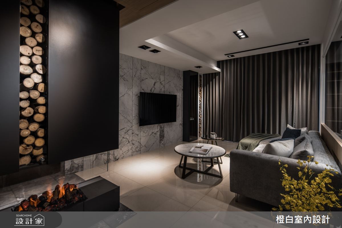 38坪新成屋(5年以下)＿現代風客廳案例圖片＿橙白室內裝修設計工程有限公司＿橙白_80天璽之17