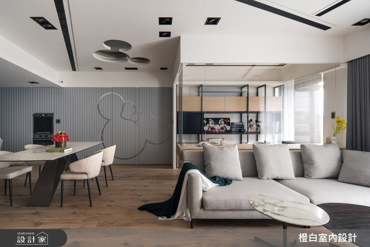 34坪新成屋(5年以下)＿混搭風客廳餐廳書房案例圖片＿橙白室內裝修設計工程有限公司＿橙白_83鄉林山海滙之13