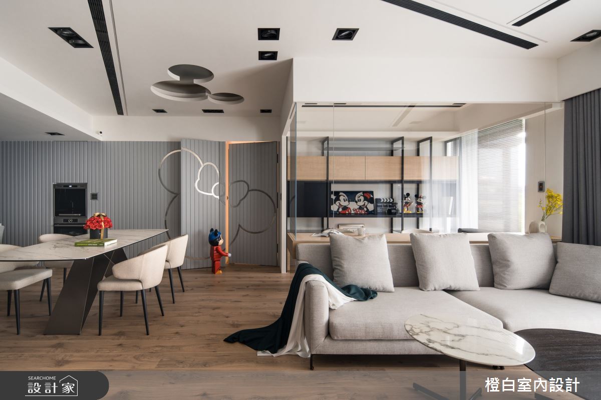 34坪新成屋(5年以下)＿混搭風客廳餐廳書房案例圖片＿橙白室內裝修設計工程有限公司＿橙白_83鄉林山海滙之14