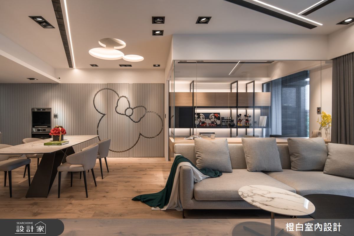 34坪新成屋(5年以下)＿混搭風客廳餐廳書房案例圖片＿橙白室內裝修設計工程有限公司＿橙白_83鄉林山海滙之16