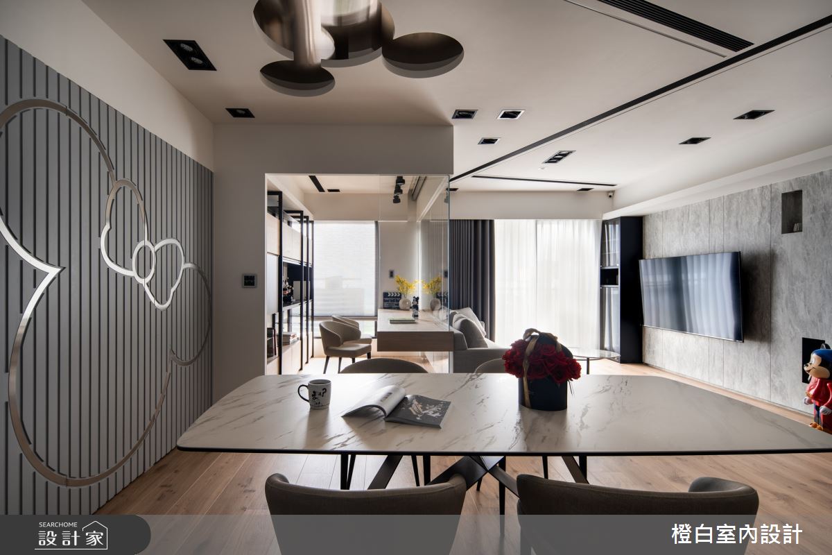 34坪新成屋(5年以下)＿混搭風客廳餐廳案例圖片＿橙白室內裝修設計工程有限公司＿橙白_83鄉林山海滙之23