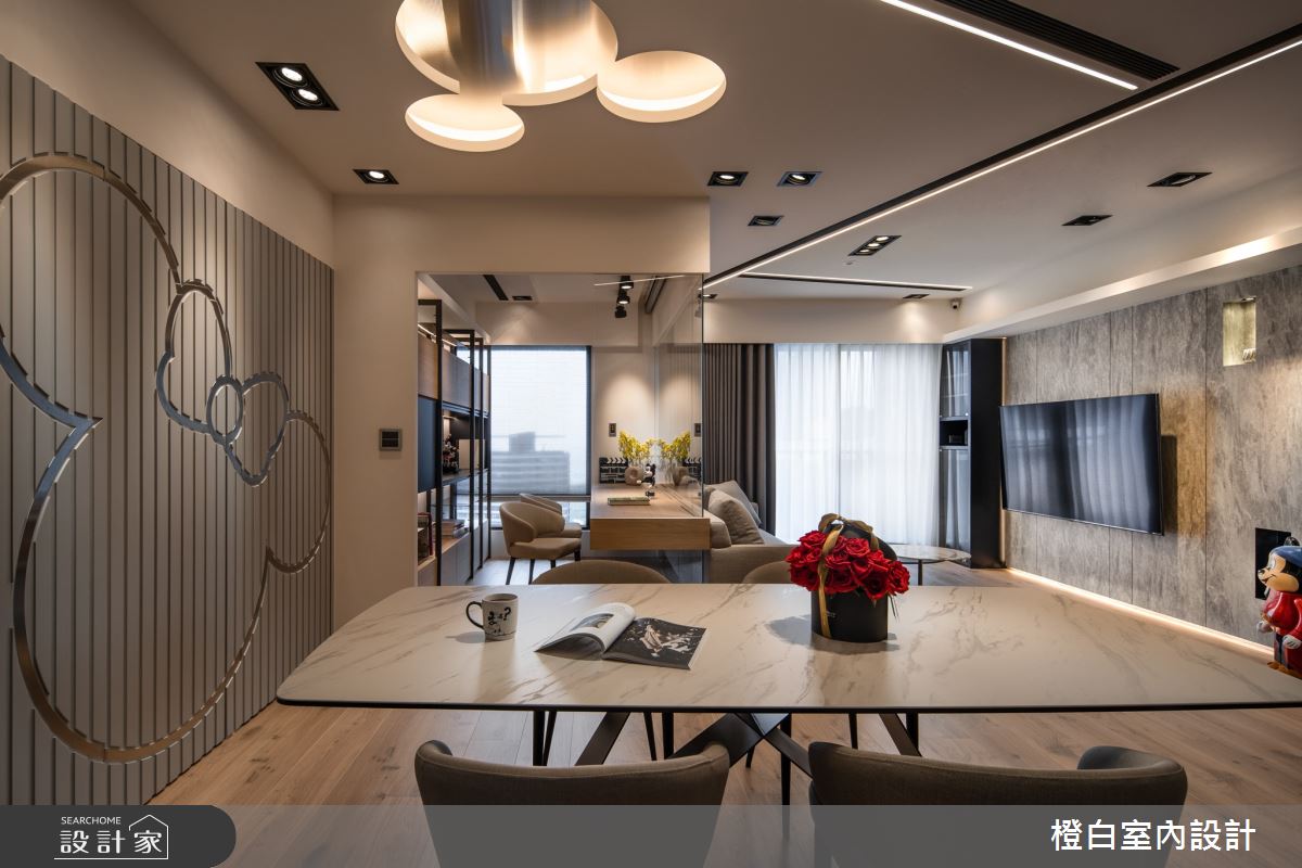 34坪新成屋(5年以下)＿混搭風客廳餐廳案例圖片＿橙白室內裝修設計工程有限公司＿橙白_83鄉林山海滙之24