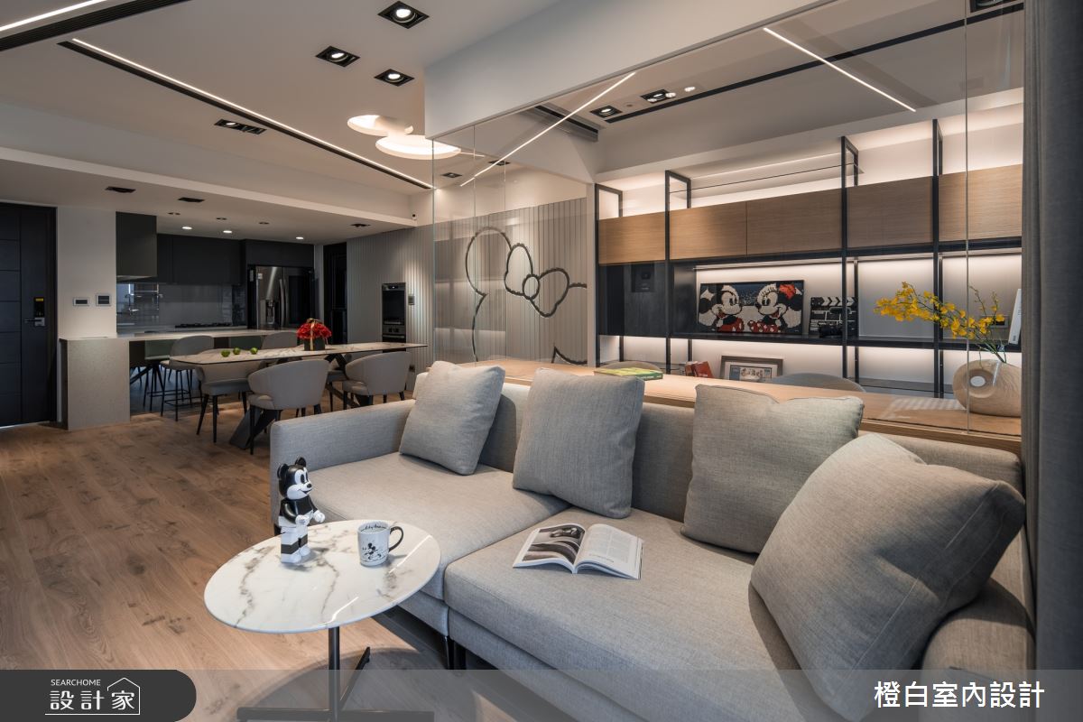 34坪新成屋(5年以下)＿混搭風客廳餐廳書房案例圖片＿橙白室內裝修設計工程有限公司＿橙白_83鄉林山海滙之17