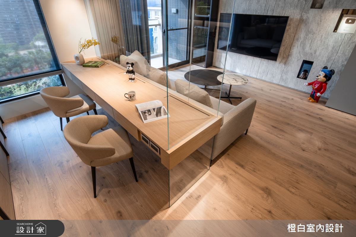 34坪新成屋(5年以下)＿混搭風客廳書房案例圖片＿橙白室內裝修設計工程有限公司＿橙白_83鄉林山海滙之32