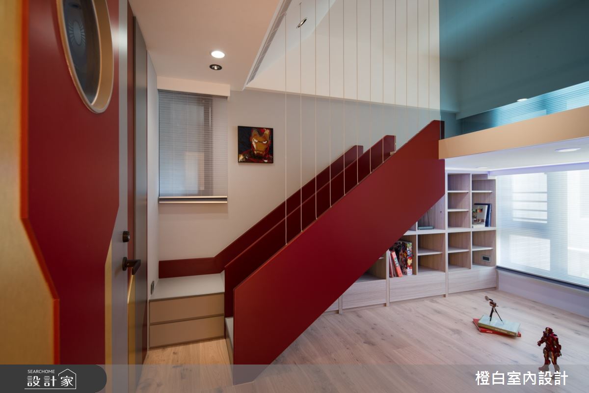 34坪新成屋(5年以下)＿混搭風兒童房樓梯兒童房案例圖片＿橙白室內裝修設計工程有限公司＿橙白_83鄉林山海滙之34
