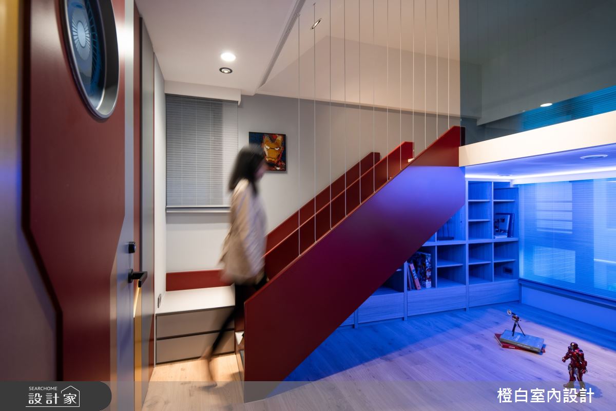 34坪新成屋(5年以下)＿混搭風兒童房樓梯兒童房案例圖片＿橙白室內裝修設計工程有限公司＿橙白_83鄉林山海滙之35