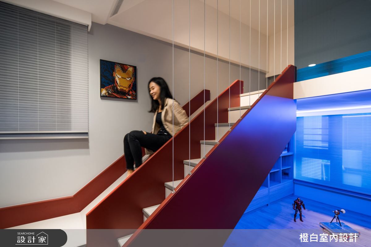 34坪新成屋(5年以下)＿混搭風兒童房樓梯兒童房案例圖片＿橙白室內裝修設計工程有限公司＿橙白_83鄉林山海滙之36