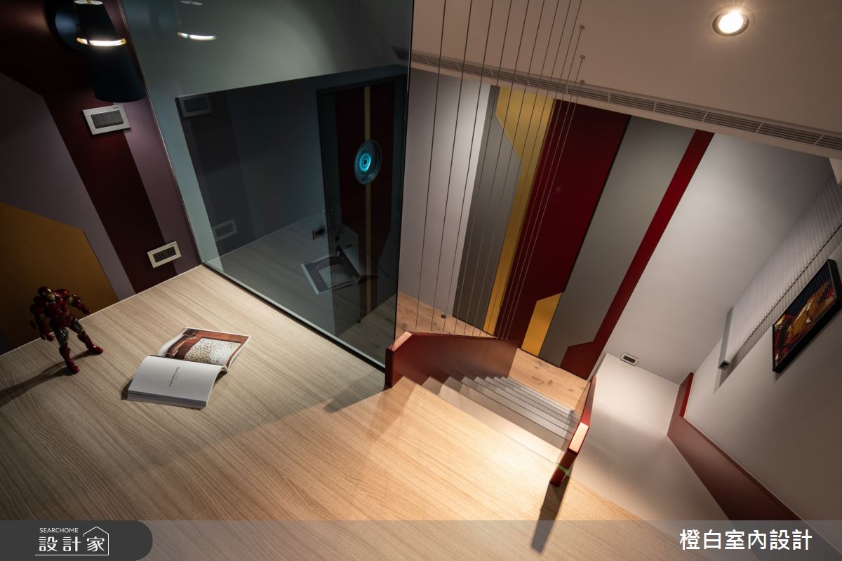 34坪新成屋(5年以下)＿混搭風樓梯案例圖片＿橙白室內裝修設計工程有限公司＿橙白_83鄉林山海滙之40