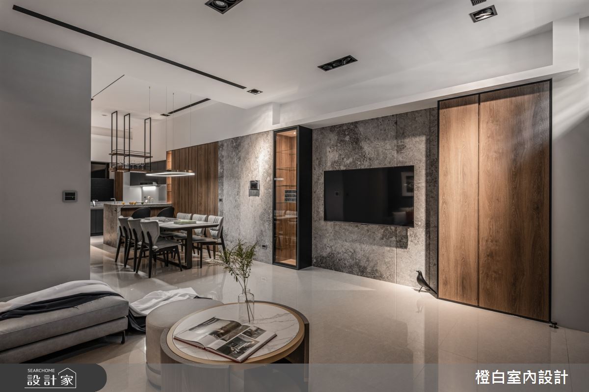 95坪預售屋＿混搭風客廳餐廳吧檯案例圖片＿橙白室內裝修設計工程有限公司＿橙白_85宗大陶裡原之5