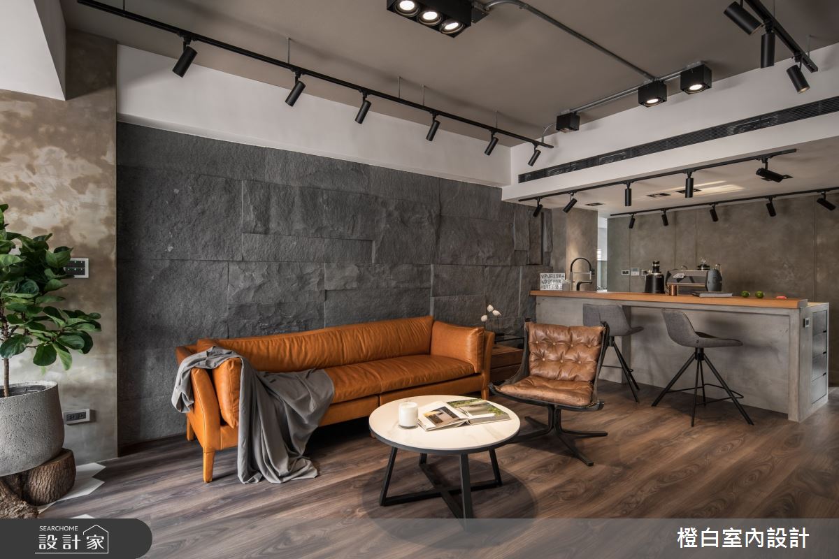 25坪中古屋(5~15年)＿混搭風客廳餐廳吧檯中島案例圖片＿橙白室內裝修設計工程有限公司＿橙白_86哈佛名門之5