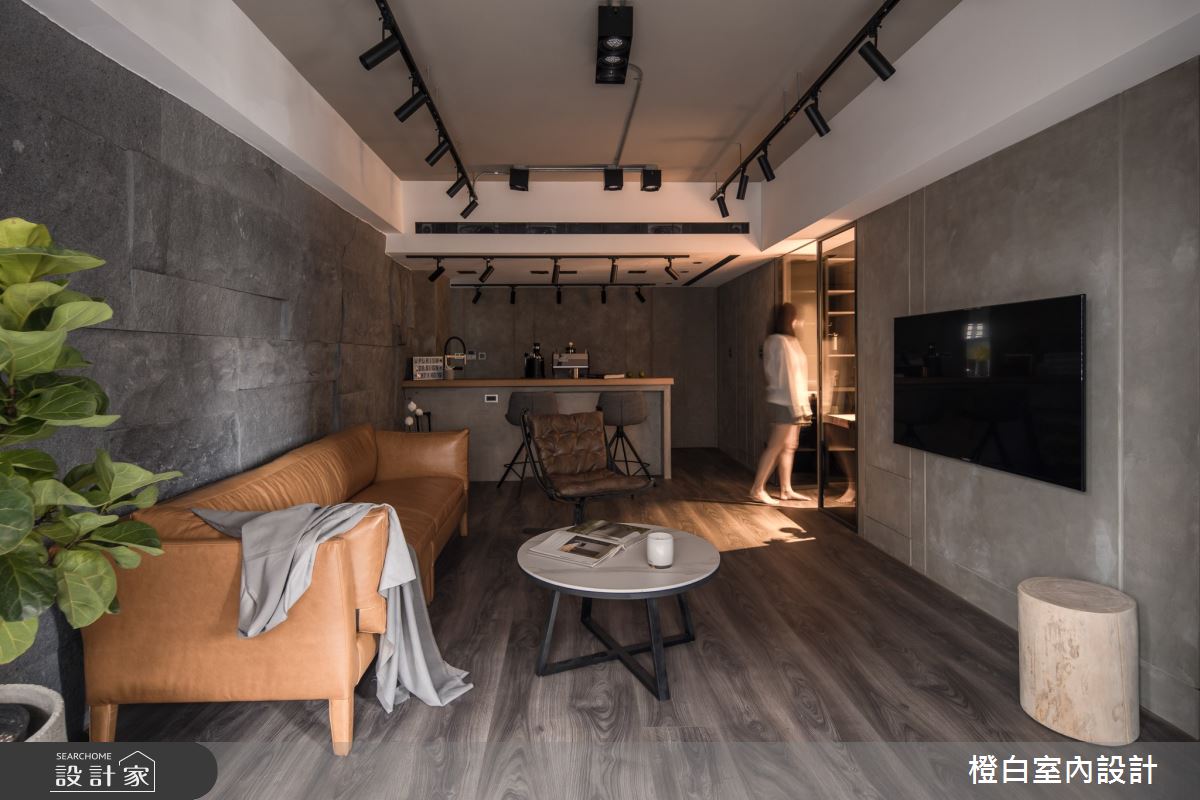 25坪中古屋(5~15年)＿混搭風客廳餐廳吧檯中島案例圖片＿橙白室內裝修設計工程有限公司＿橙白_86哈佛名門之6
