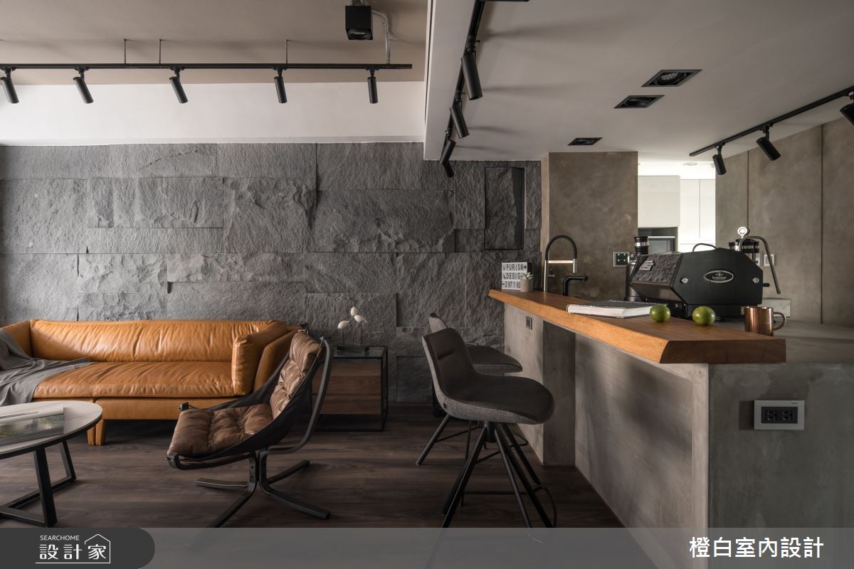 25坪中古屋(5~15年)＿混搭風客廳餐廳吧檯中島案例圖片＿橙白室內裝修設計工程有限公司＿橙白_86哈佛名門之12