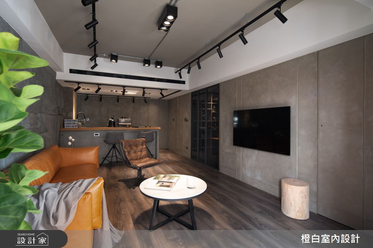25坪中古屋(5~15年)＿混搭風客廳餐廳吧檯中島案例圖片＿橙白室內裝修設計工程有限公司＿橙白_86哈佛名門之9