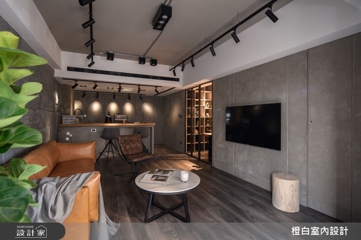 25坪中古屋(5~15年)＿混搭風客廳餐廳吧檯中島案例圖片＿橙白室內裝修設計工程有限公司＿橙白_86哈佛名門之8