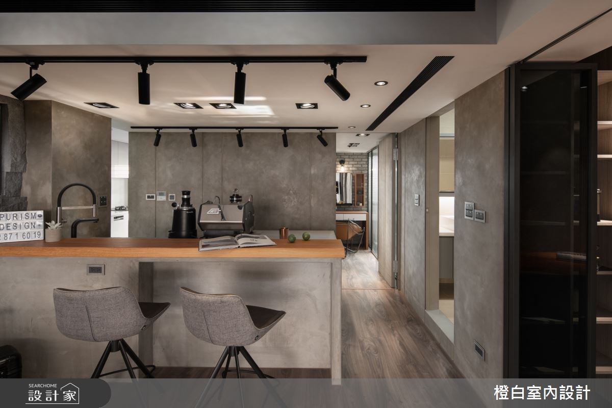 25坪中古屋(5~15年)＿混搭風餐廳吧檯中島案例圖片＿橙白室內裝修設計工程有限公司＿橙白_86哈佛名門之16