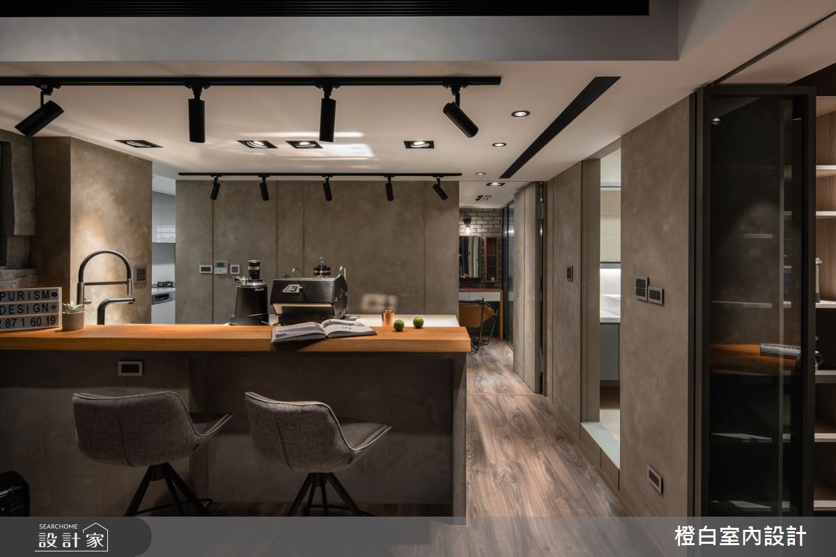 25坪中古屋(5~15年)＿混搭風餐廳吧檯中島案例圖片＿橙白室內裝修設計工程有限公司＿橙白_86哈佛名門之17