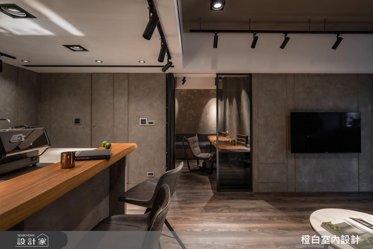 25坪中古屋(5~15年)＿混搭風餐廳吧檯書房中島案例圖片＿橙白室內裝修設計工程有限公司＿橙白_86哈佛名門之19
