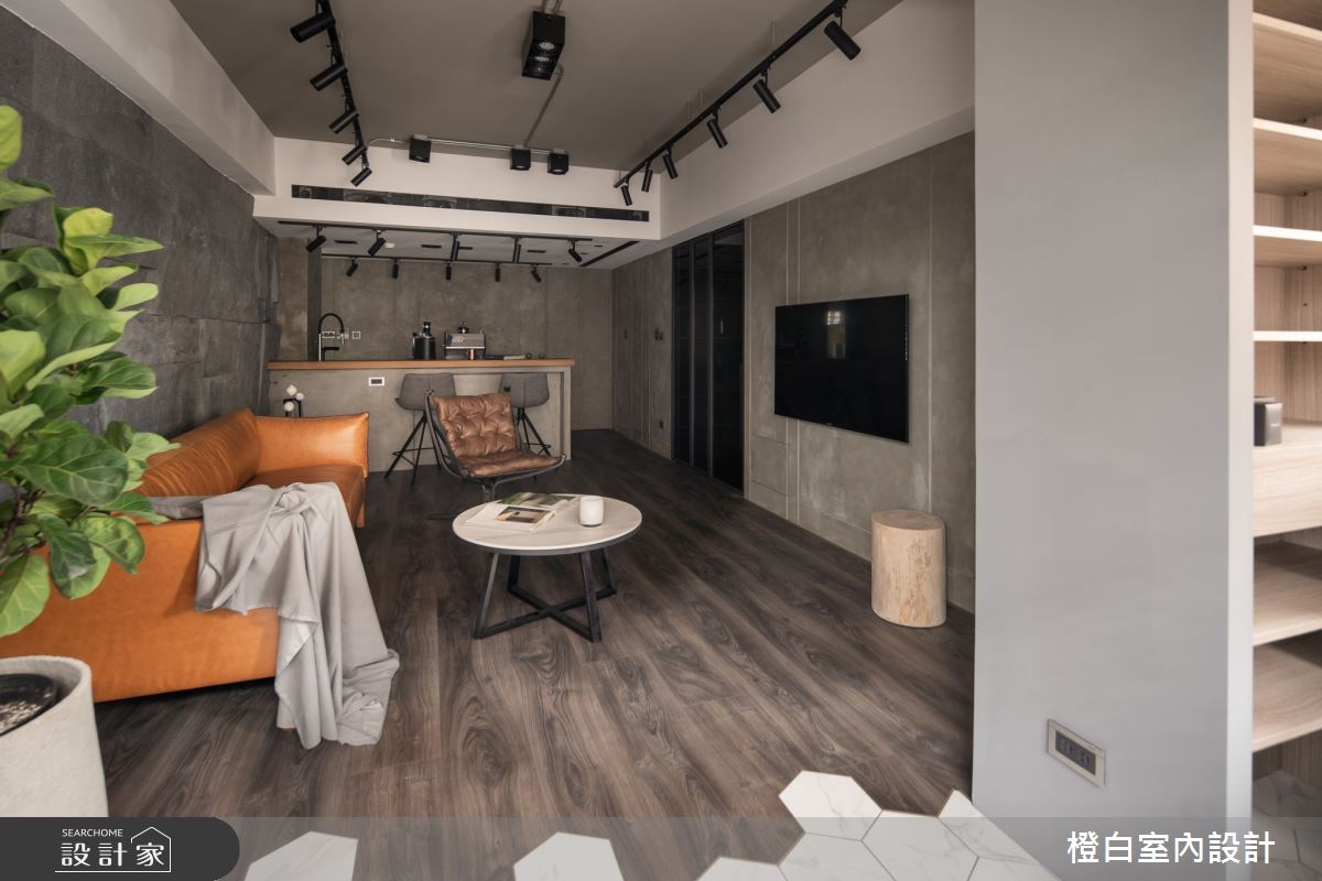 25坪中古屋(5~15年)＿混搭風客廳餐廳吧檯中島案例圖片＿橙白室內裝修設計工程有限公司＿橙白_86哈佛名門之10