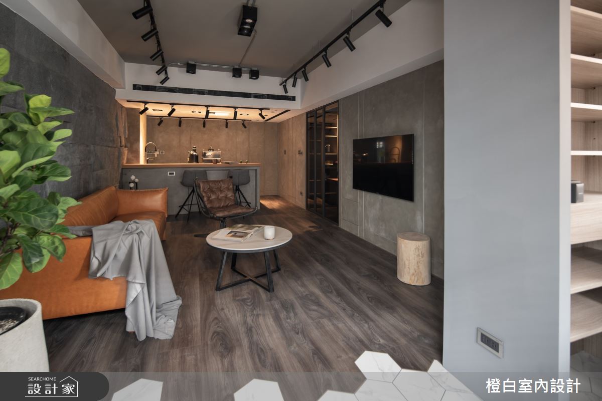 25坪中古屋(5~15年)＿混搭風客廳餐廳吧檯中島案例圖片＿橙白室內裝修設計工程有限公司＿橙白_86哈佛名門之11