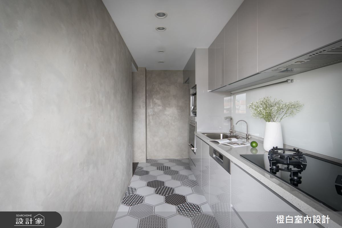 25坪中古屋(5~15年)＿混搭風廚房案例圖片＿橙白室內裝修設計工程有限公司＿橙白_86哈佛名門之30