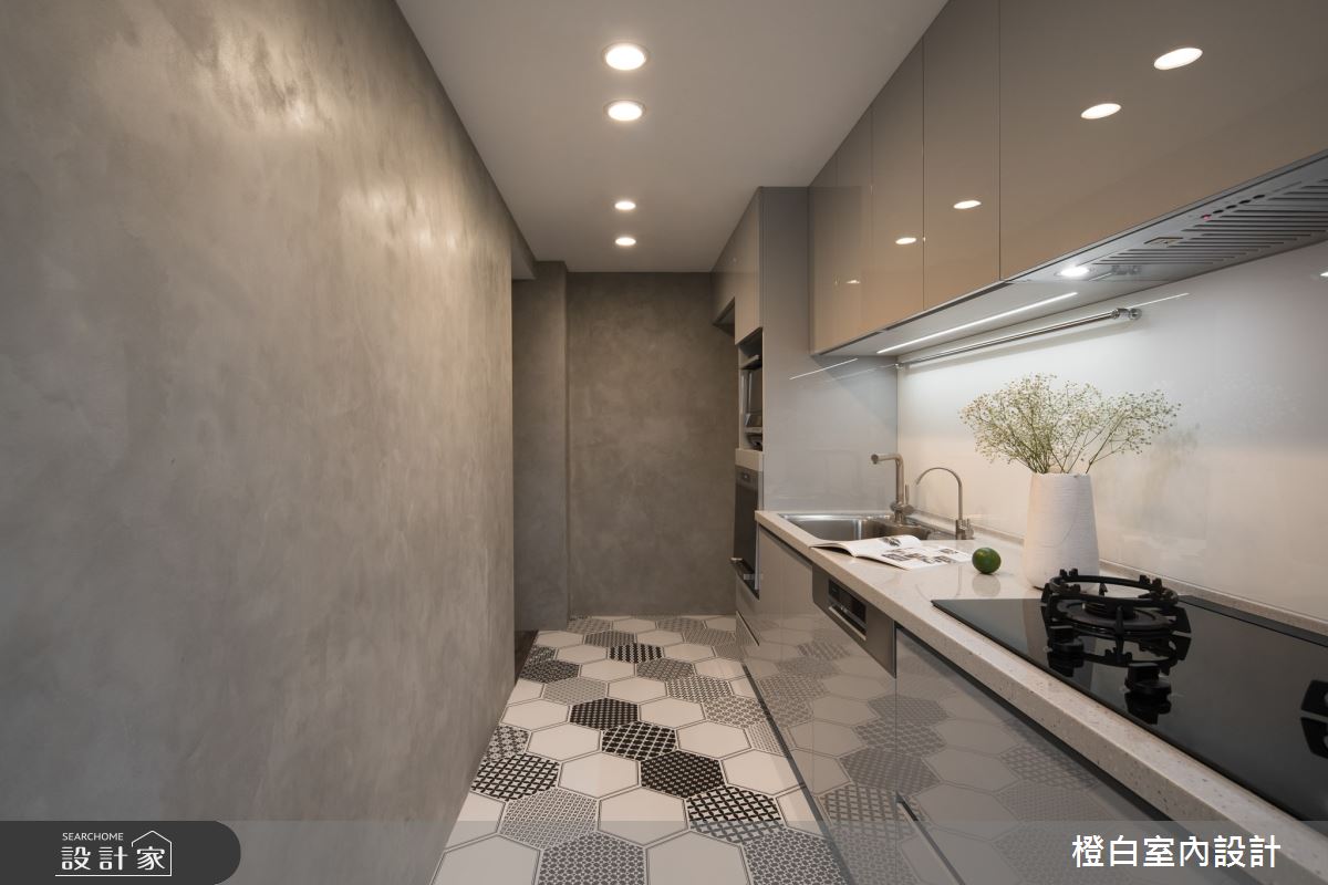 25坪中古屋(5~15年)＿混搭風廚房案例圖片＿橙白室內裝修設計工程有限公司＿橙白_86哈佛名門之32