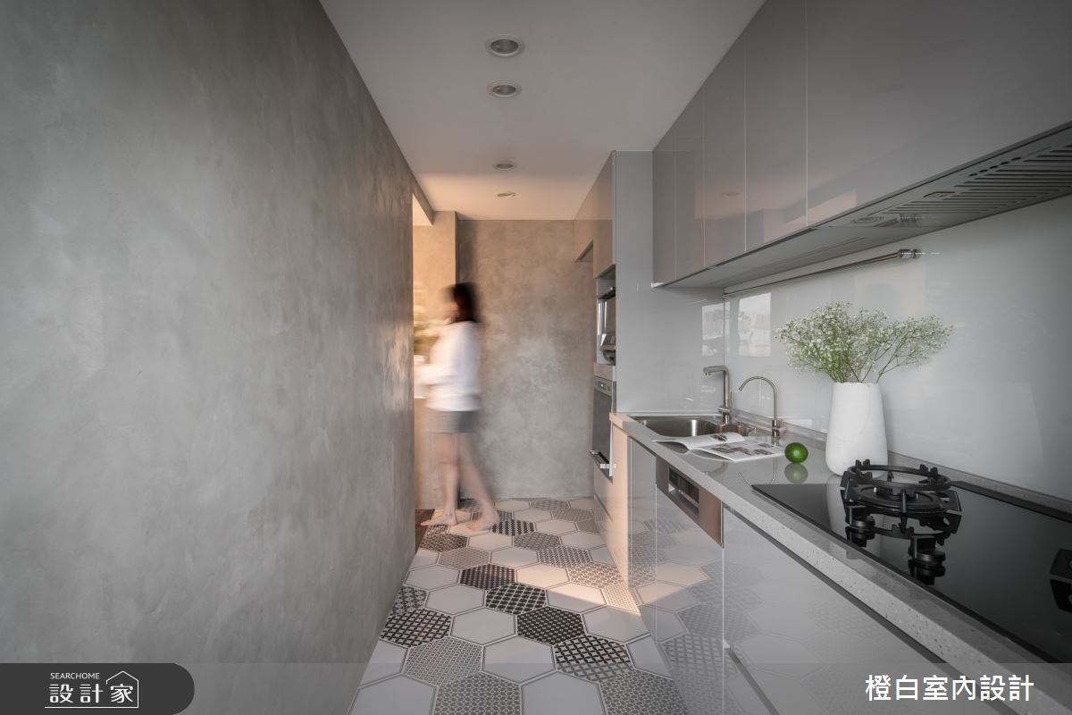 25坪中古屋(5~15年)＿混搭風廚房案例圖片＿橙白室內裝修設計工程有限公司＿橙白_86哈佛名門之31