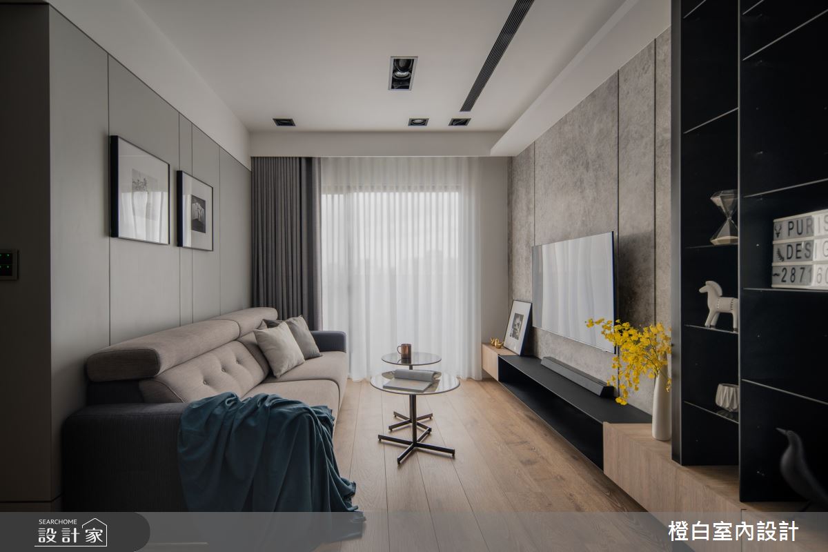 20坪新成屋(5年以下)＿混搭風客廳案例圖片＿橙白室內裝修設計工程有限公司＿橙白_87隆大郡望之5