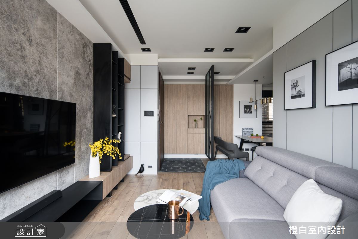 20坪新成屋(5年以下)＿混搭風客廳案例圖片＿橙白室內裝修設計工程有限公司＿橙白_87隆大郡望之7