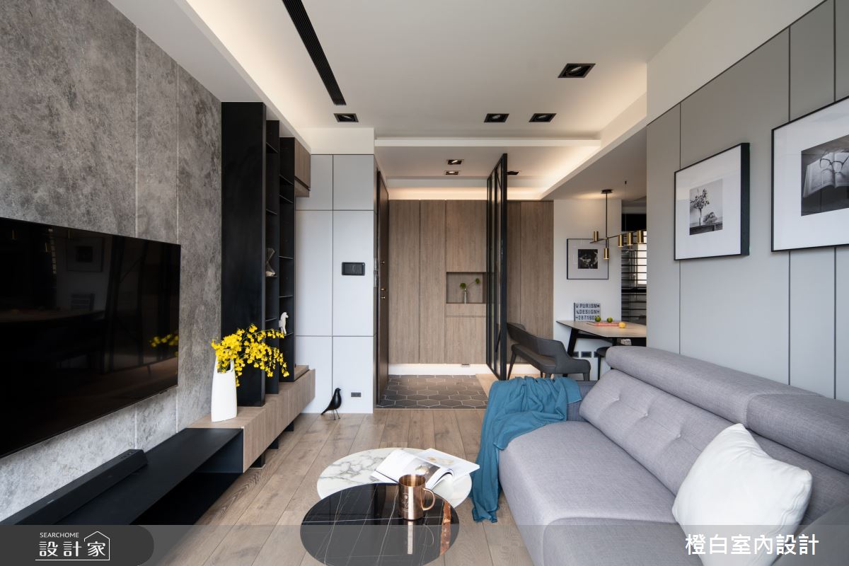 20坪新成屋(5年以下)＿混搭風客廳案例圖片＿橙白室內裝修設計工程有限公司＿橙白_87隆大郡望之8