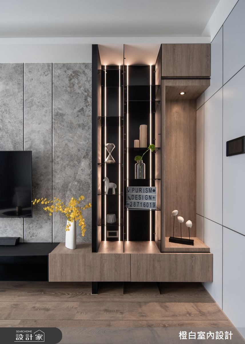 20坪新成屋(5年以下)＿混搭風客廳案例圖片＿橙白室內裝修設計工程有限公司＿橙白_87隆大郡望之12