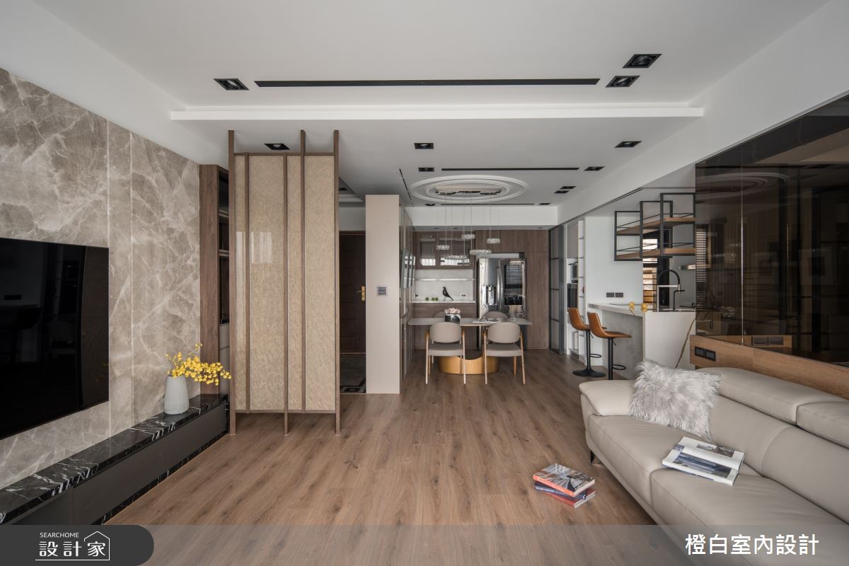 42坪新成屋(5年以下)＿混搭風餐廳中島案例圖片＿橙白室內裝修設計工程有限公司＿橙白_88皇翔park之3