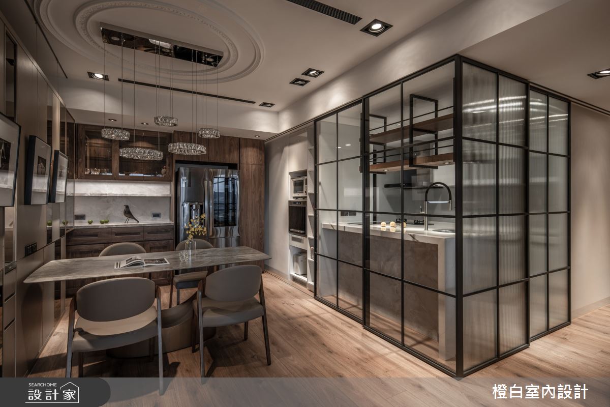 42坪新成屋(5年以下)＿混搭風餐廳廚房吧檯中島案例圖片＿橙白室內裝修設計工程有限公司＿橙白_88皇翔park之18
