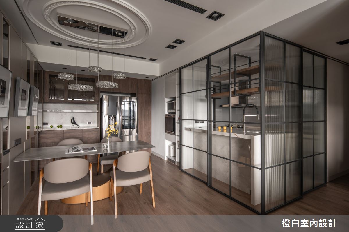 42坪新成屋(5年以下)＿混搭風餐廳廚房吧檯中島案例圖片＿橙白室內裝修設計工程有限公司＿橙白_88皇翔park之19